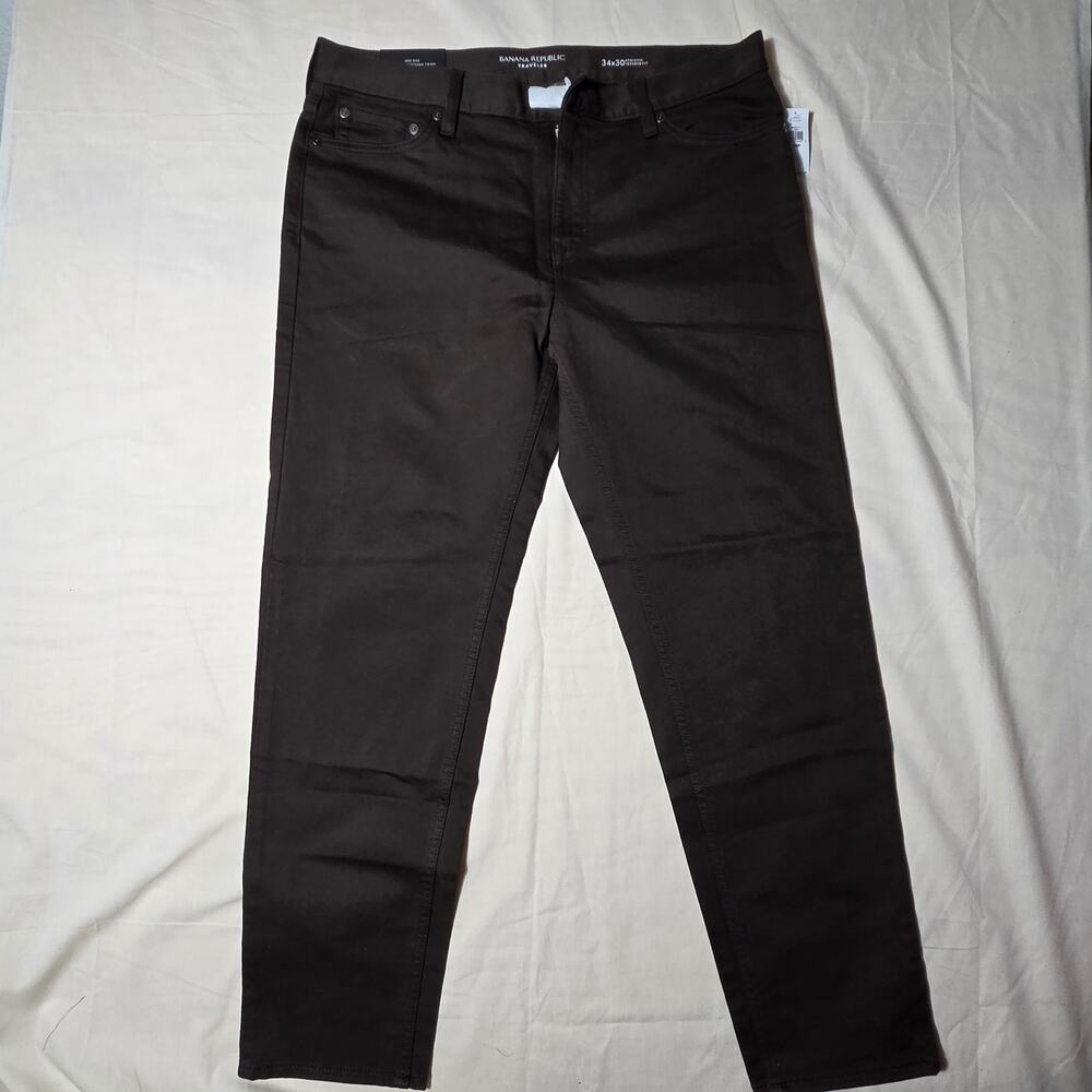 NWT Banana Republic Men's Athletic Tapered Traveler Pant 34x30 Brown 360745